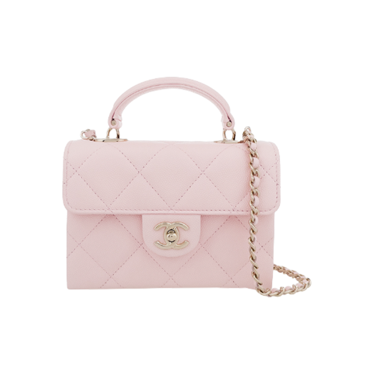 IT7FKSUSLOAN Chanel Retro Twist Mini Bag Light Pink Champagne Gold Caviar