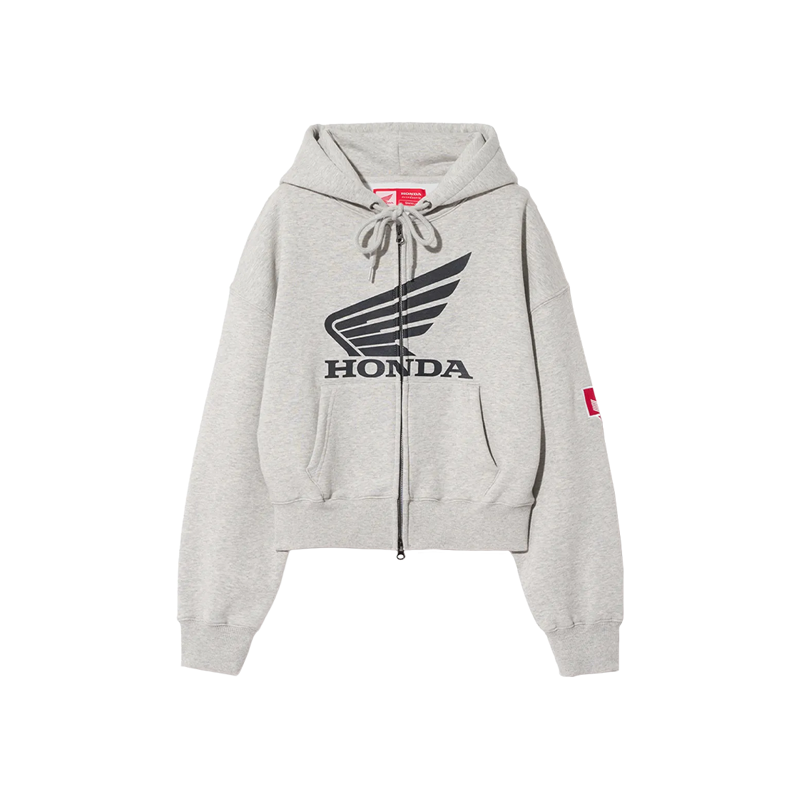 혼다 크롭 오리지널 윙 로고 후드집업 그레이