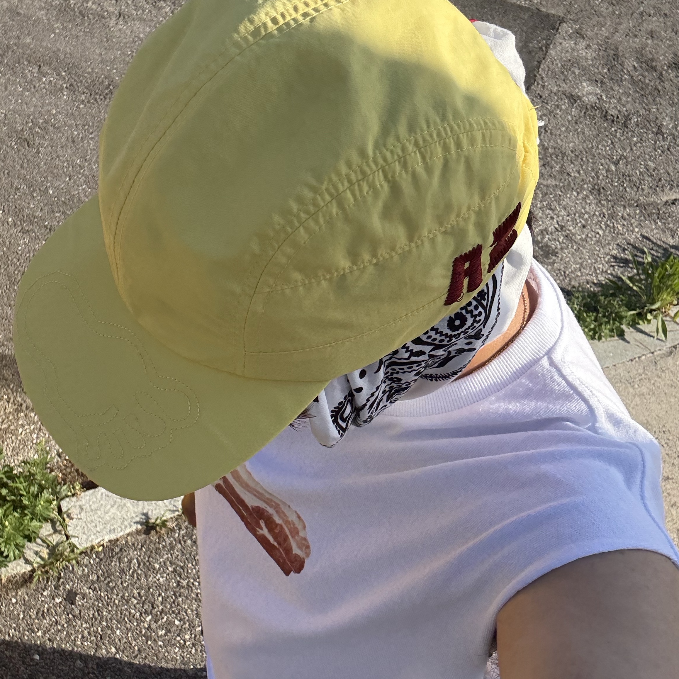Alex Zono Texas Trucker Hat Yellow Sun 착용 스타일