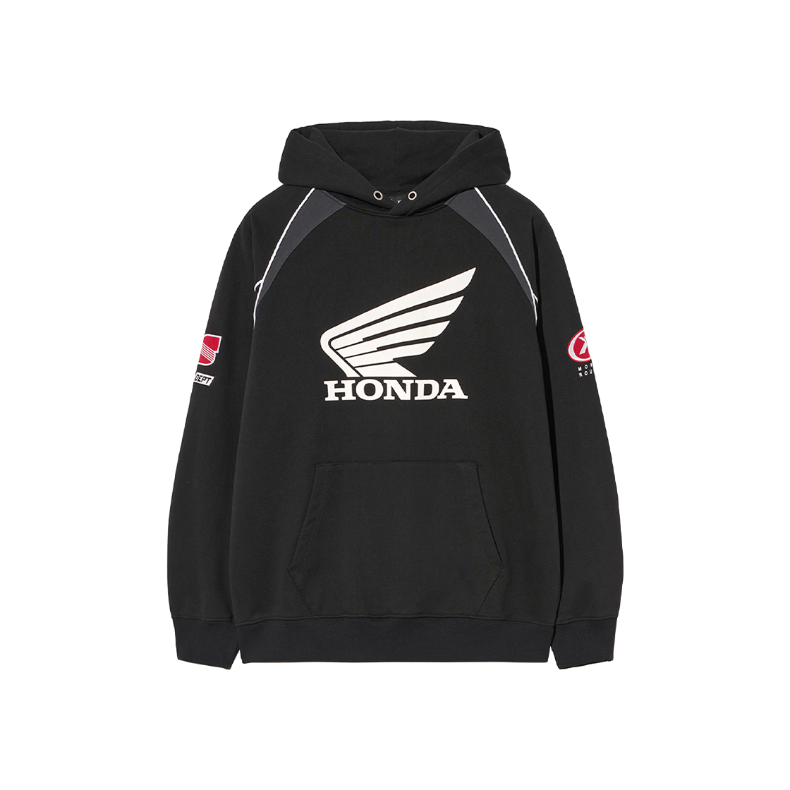 혼다 멀티 그래픽 패치 후드 집업 블랙