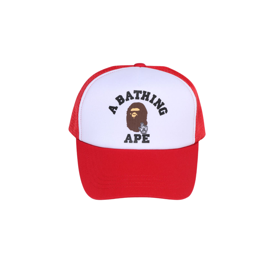 베이프 고 에이프 포인터 컬리지 메쉬 캡 베이펙 레드(BAPE Go Ape Pointer College Mesh Cap Bapec Red) - 1