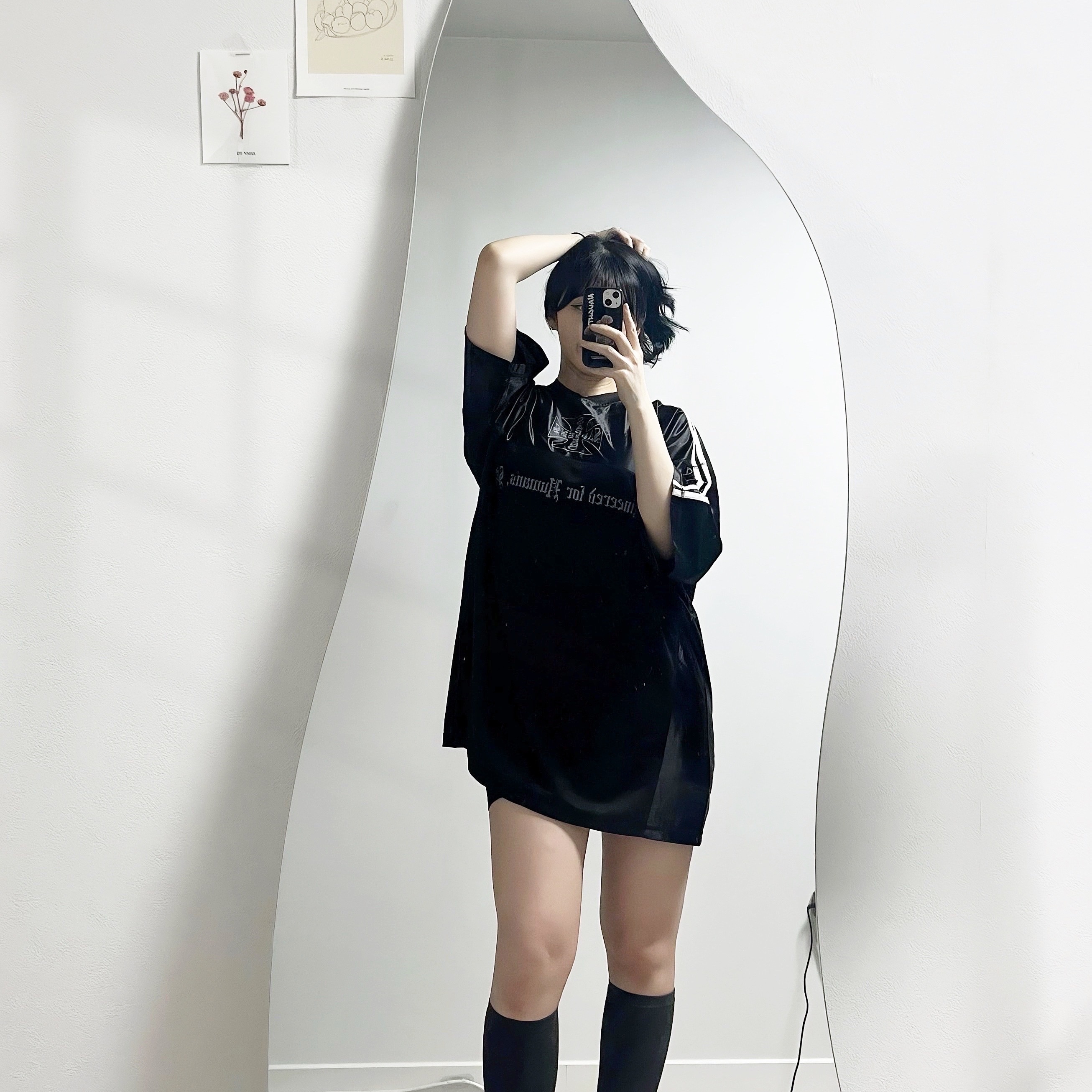 Sapiens Neo Rugby Over Fit  Short Sleeves Black 착용 스타일 - 2