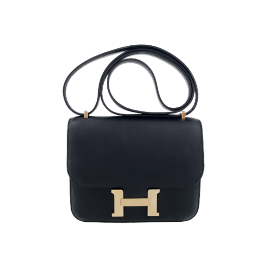 ITLELAGKAUVQ Hermes S/O Constance TPM Black/Rose Extreme Champagne Gold