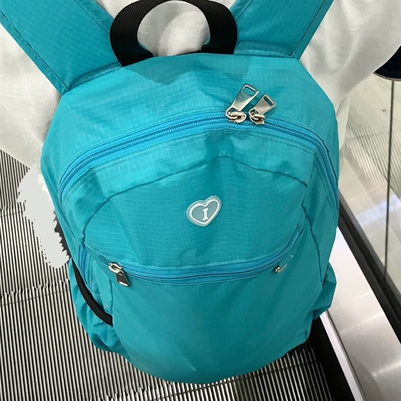 Isummerly Love Walk Backpack Mint 착용 스타일