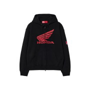 Honda Original Wing logo Hoodie Zip-up Black
