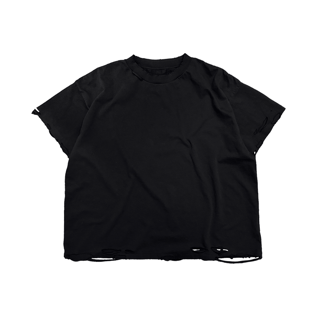 홈리스 디스트레스 레귤러 티 블랙(Hommless Distressed Regular Tee Black)