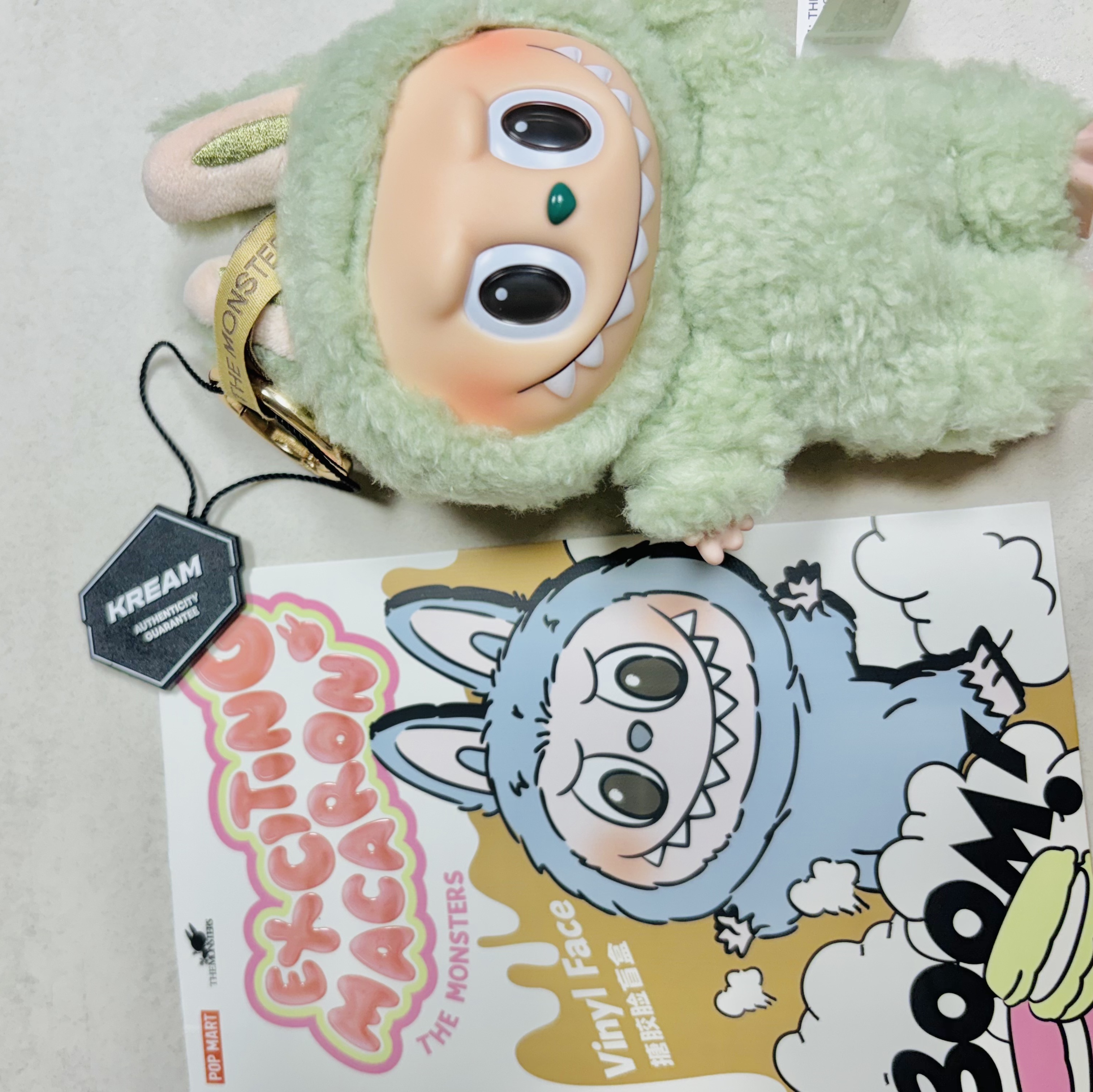 Pop Mart Labubu The Monsters Labubu Tasty Macarons Series Green Grape Keyring, Pop Mart The Monsters Labubu Tasty Macarons Series Sealed Case (1 Blind Box) 착용 스타일