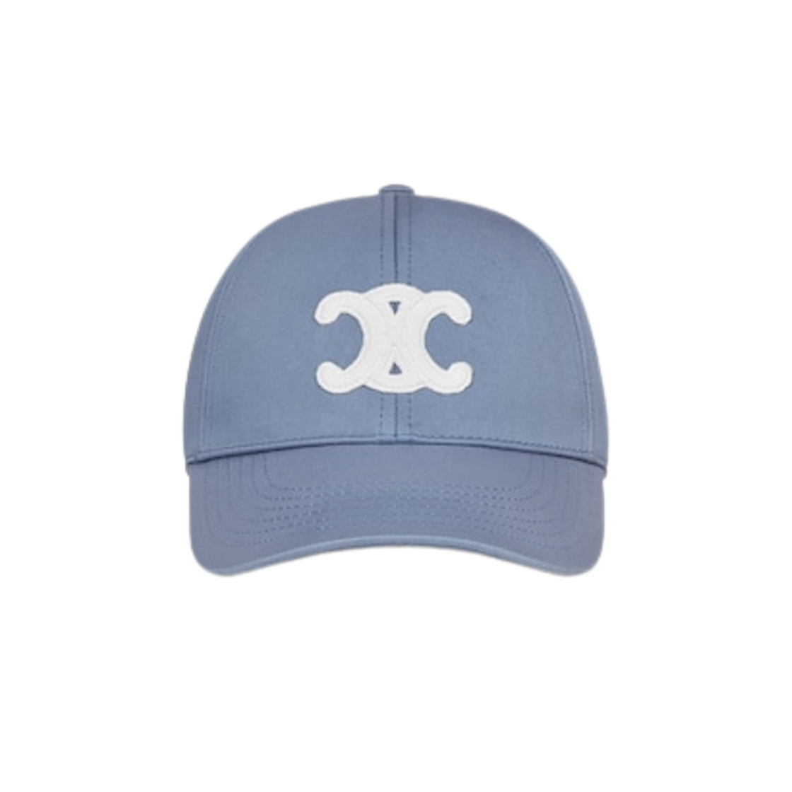 (W) 셀린느 트리옹프 코튼 개버딘 베이스볼 캡 페리윙클 블루((W) Celine Triomphe Baseball Cap in Cotton Gabardine Periwinkle Blue) - 1