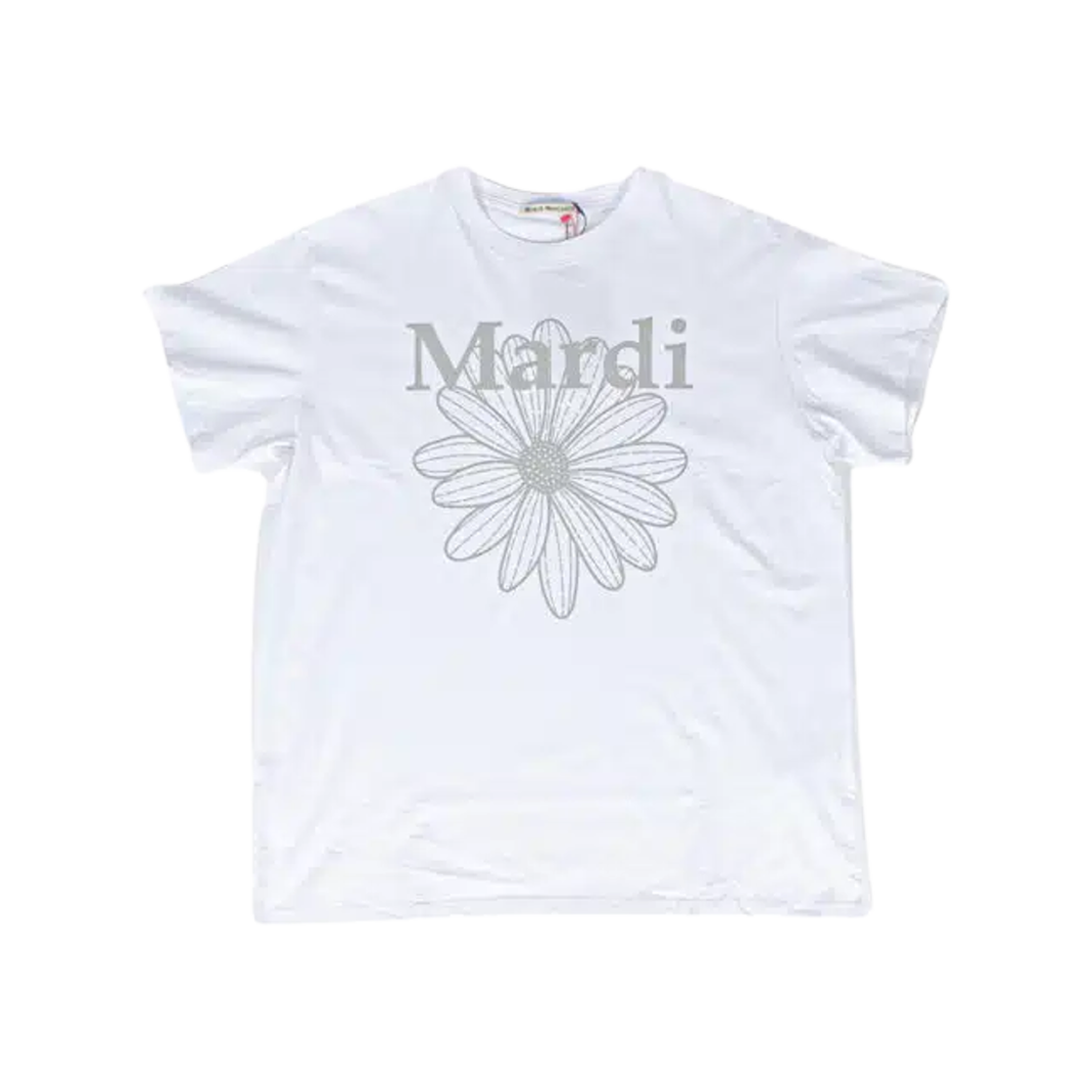 마르디 메크르디 플라워마르디 티셔츠 화이트 라이트 그레이(Mardi Mercredi Flowermardi T-Shirt White Light Grey)