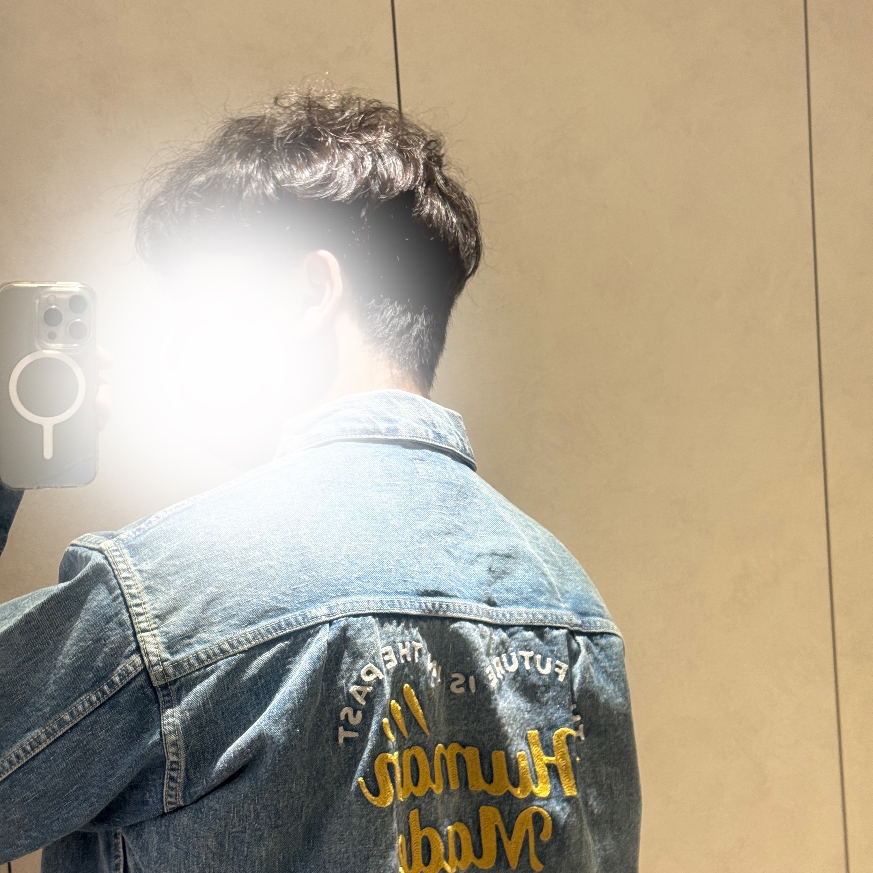Human Made Denim Work Jacket Future Indigo 착용 스타일