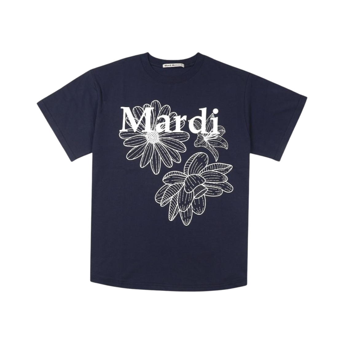 - (W) Mardi Mercredi Triple Flower T-Shirt Navy White