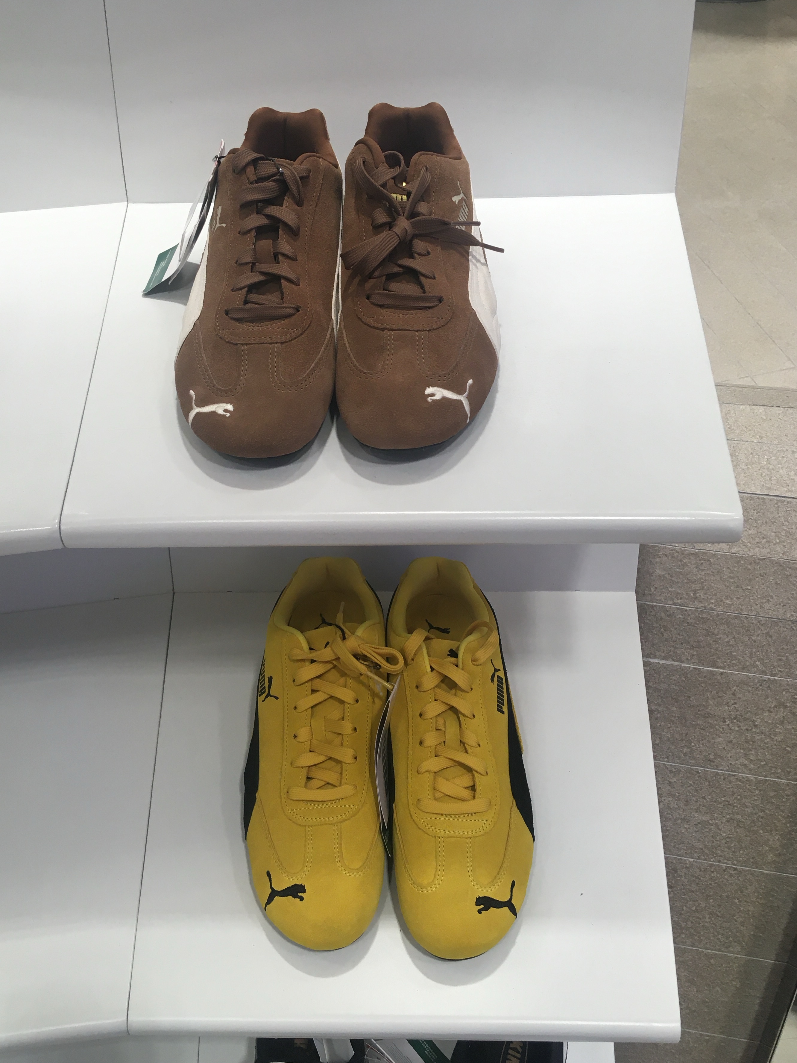Puma Speedcat OG Pele Yellow Puma Black, Puma Speedcat OG Haute Coffee Frosted Ivory 착용 스타일