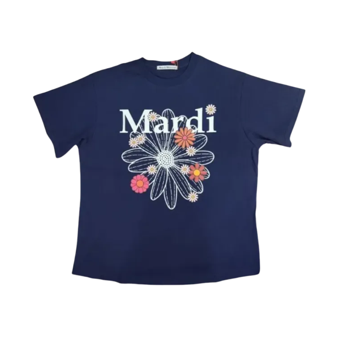 - (W) Mardi Mercredi Flowermardi Blossom Slim T-Shirt Navy Ivory