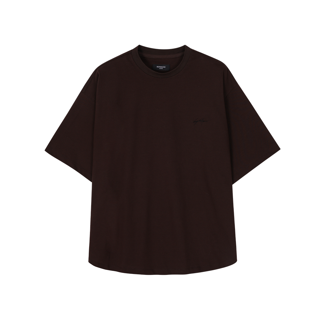 송지오옴므 싸인 로고 로프 티셔츠 브라운