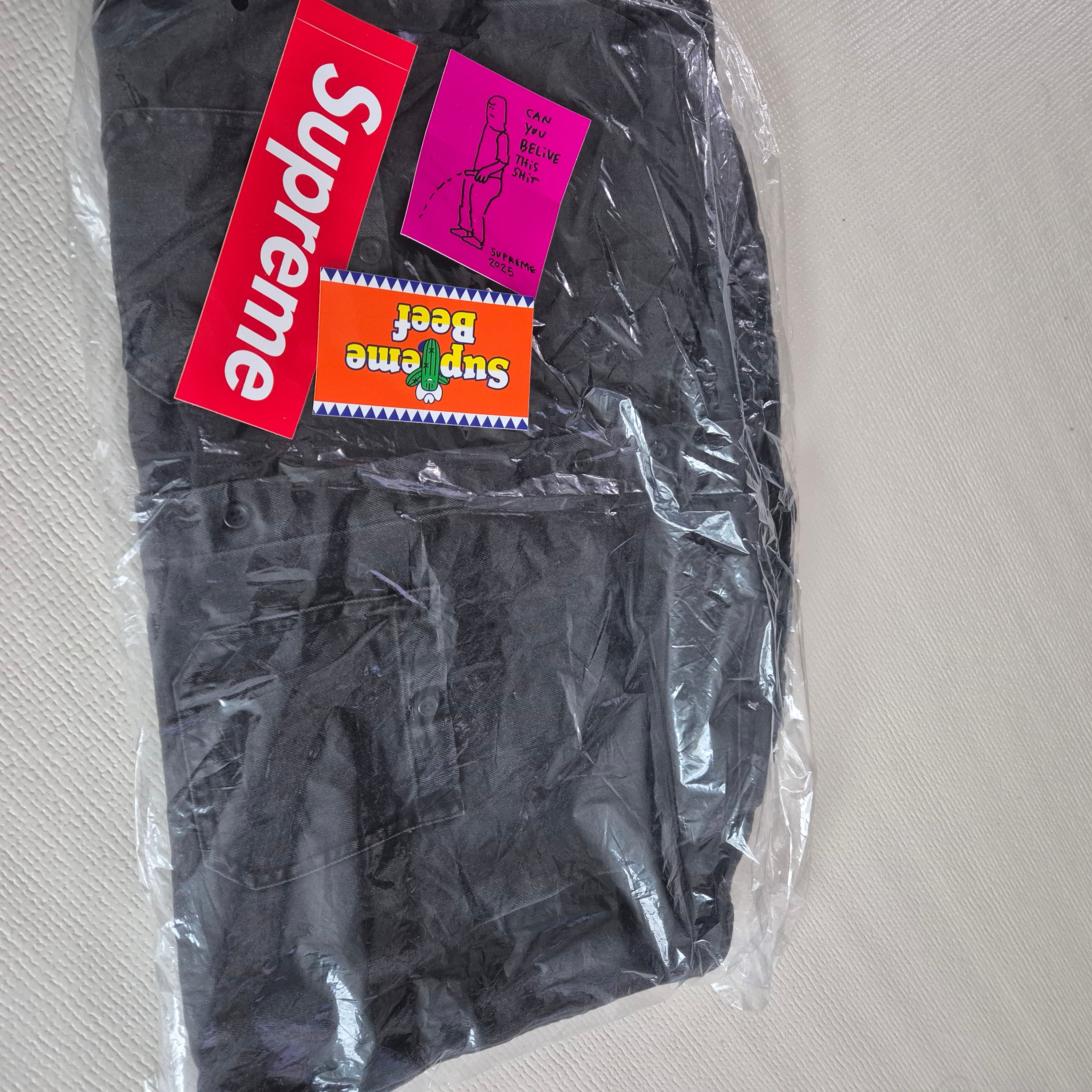 Supreme Hooded Denim Shirt Black - 25SS, Nike x Stussy Air Zoom Spiridon Cage 2 Fossil 착용 스타일 - 10