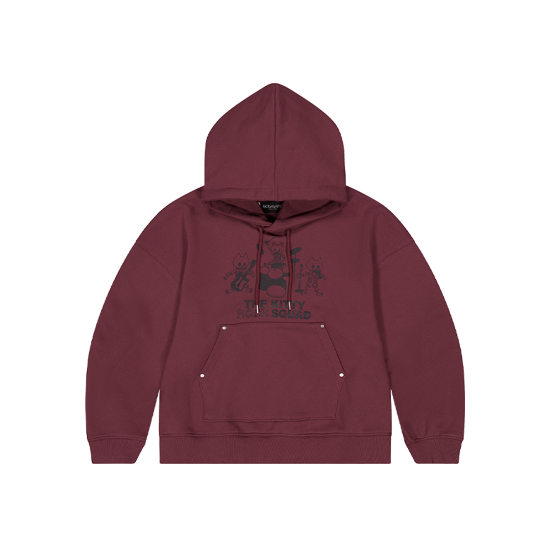 고다신 키티 락 스쿼드 후디 와인(GODASHIN Kitty Rock Squad Hoodie Wine)