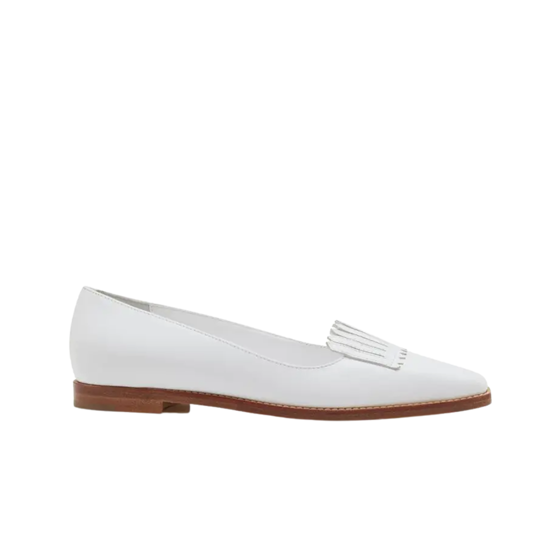 (W) 마놀로 블라닉 파우사니아스플랫 카프 레더 로퍼 화이트((W) Manolo Blahnik Pausaniasflat Calf Leather Loafers White)
