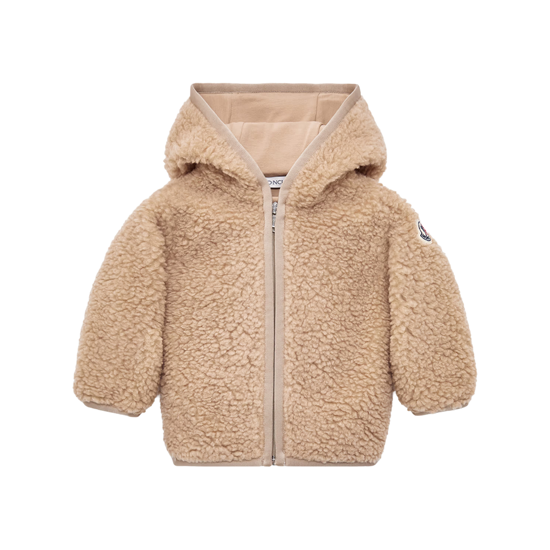 (키즈) 몽클레르 테디 집업 후드 베이지 - 25FW((Kids) Moncler Teddy Zip-Up Hooded Beige - 25FW) - 1