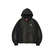 Honda Stud Wing Washing Hoodie Zip-up_Black
