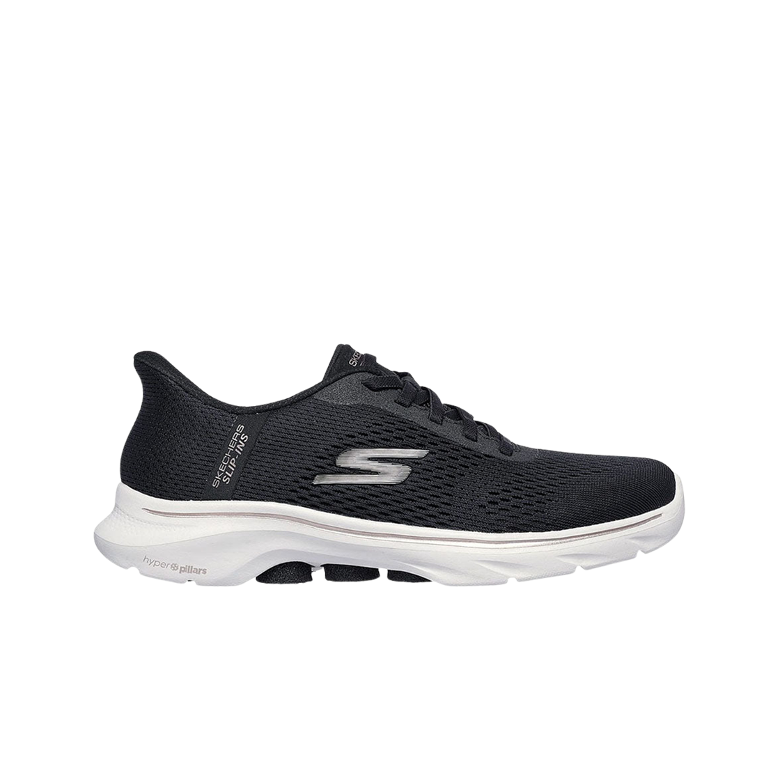 125253-BKRG (W) Skechers Go Walk 7 Slip Ins Black Rose Gold