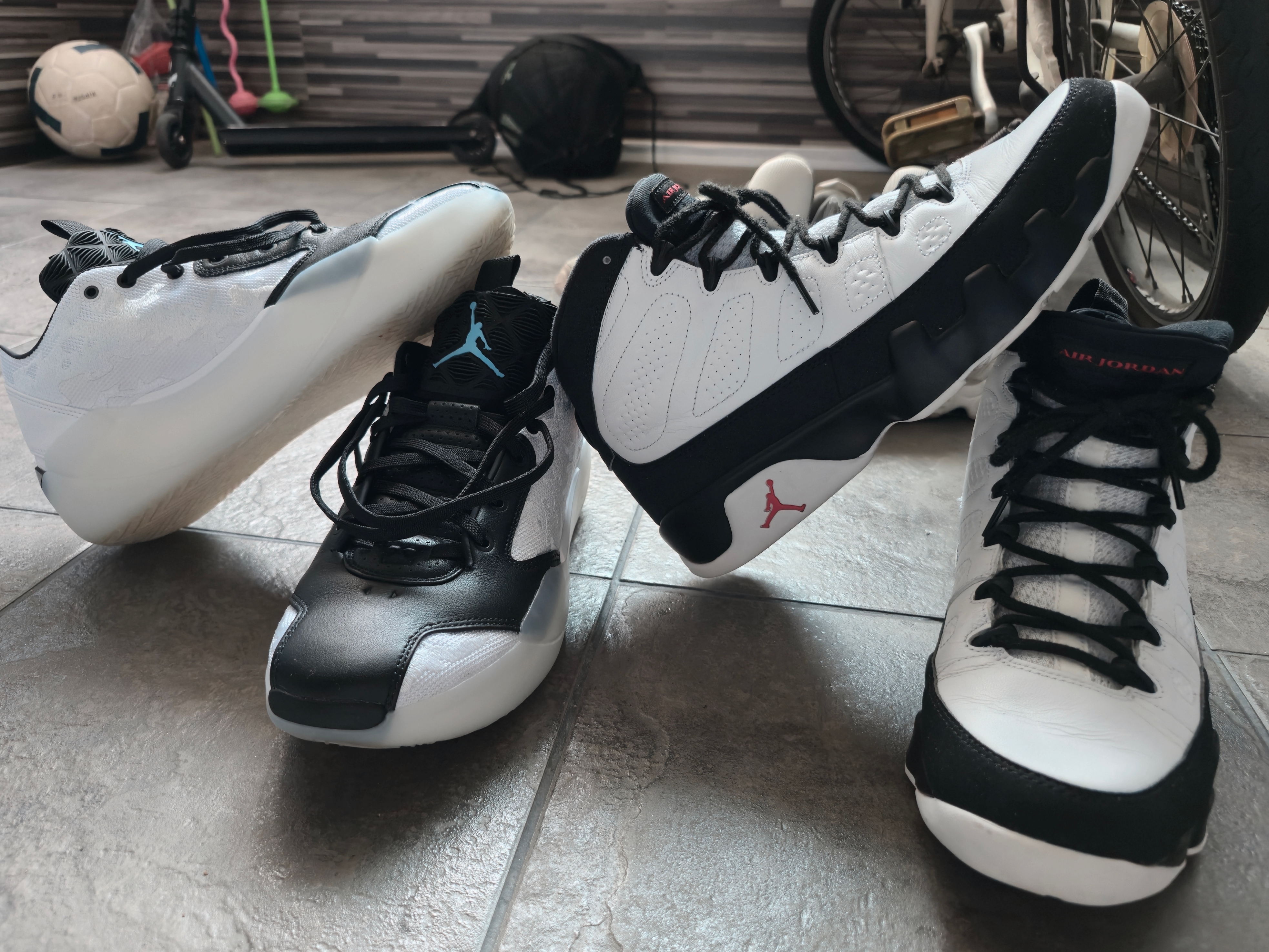 Jordan XXXIX PF White Dark Powder Blue, Jordan 9 Retro OG 2016 착용 스타일