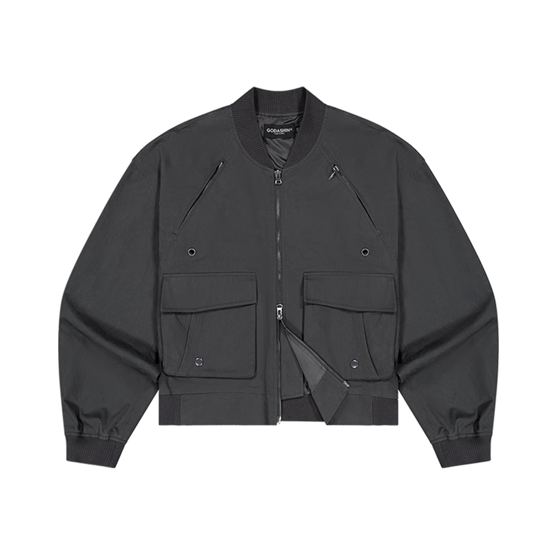 GDS51RUJP01CHFF GODASHIN Pocket Crop Ma-1 Jumper Charcoal