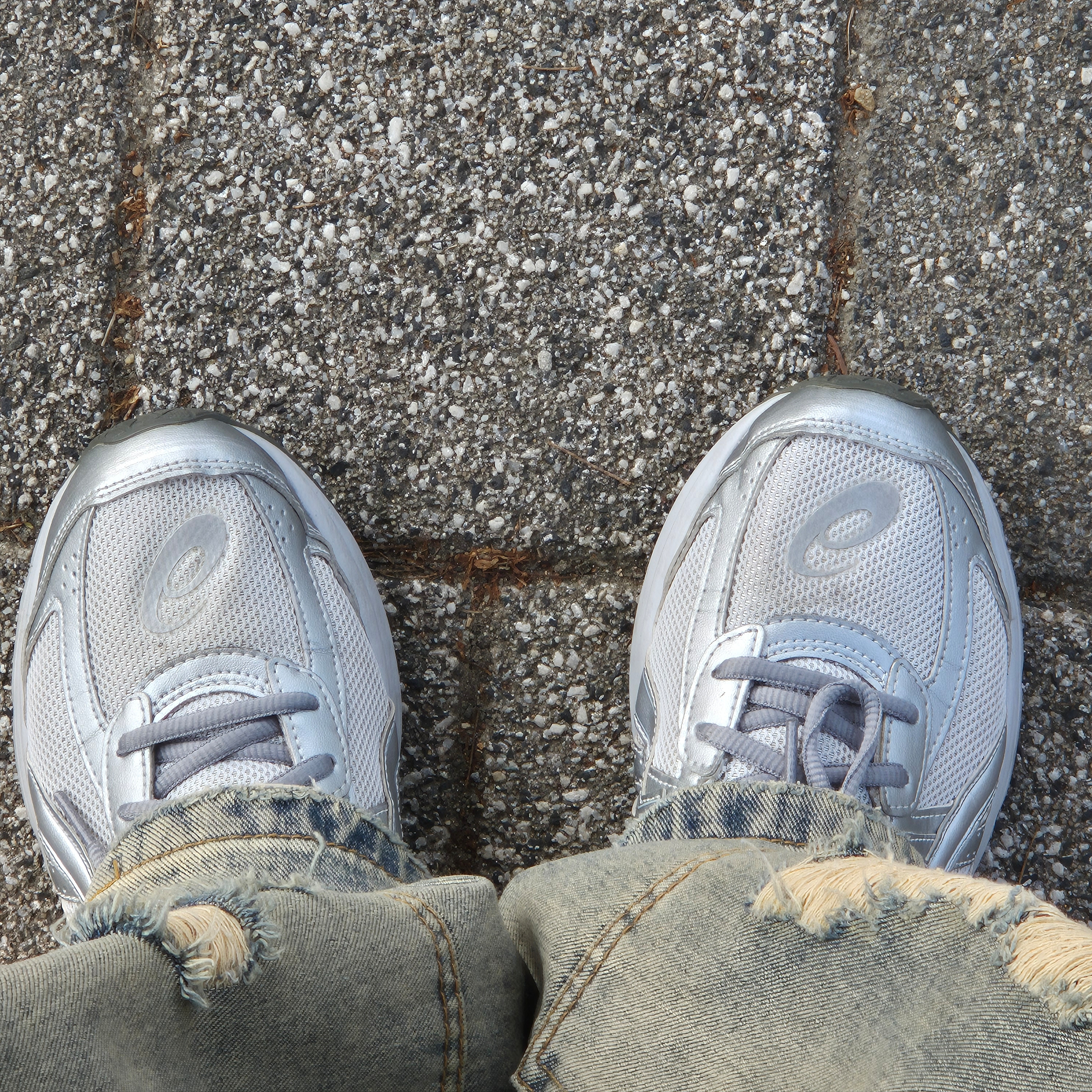 Asics Jog 100 S SMU Glacier Grey Pure Silver - 2E Wide, Millo Archive Damage Carpenter Pants Sand Blue 착용 스타일