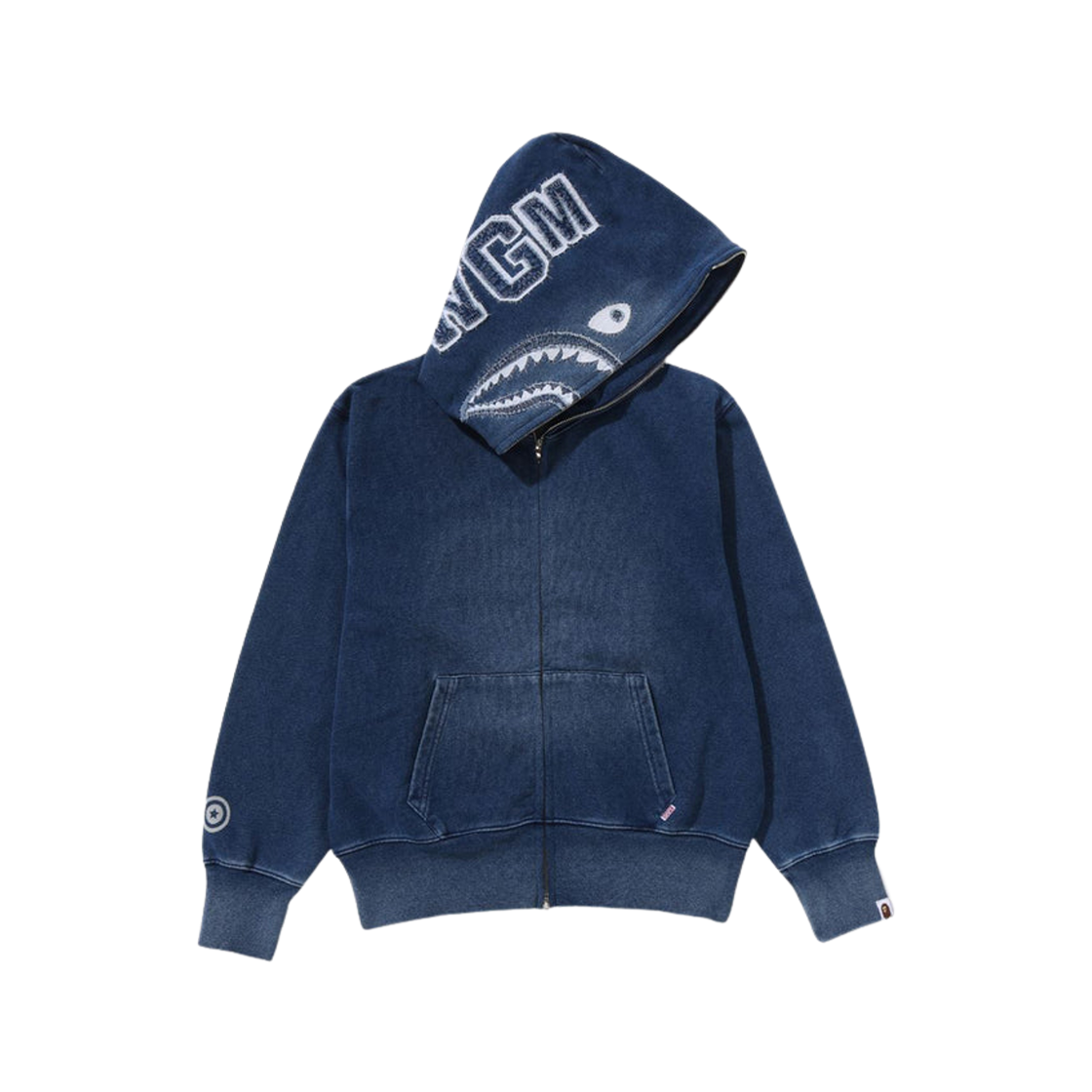 W) 베이프 아이 러브 베이프 샤크 풀 집 후드 그레이 | BAPE | KREAM