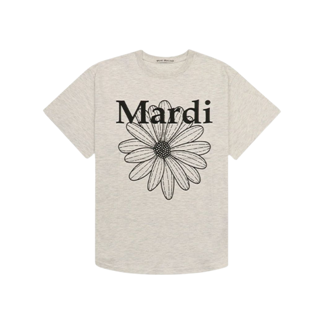 (W) 마르디 메크르디 플라워마르디 티셔츠 오트밀 블랙((W) Mardi Mercredi Flowermardi T-Shirt Oatmeal Black)