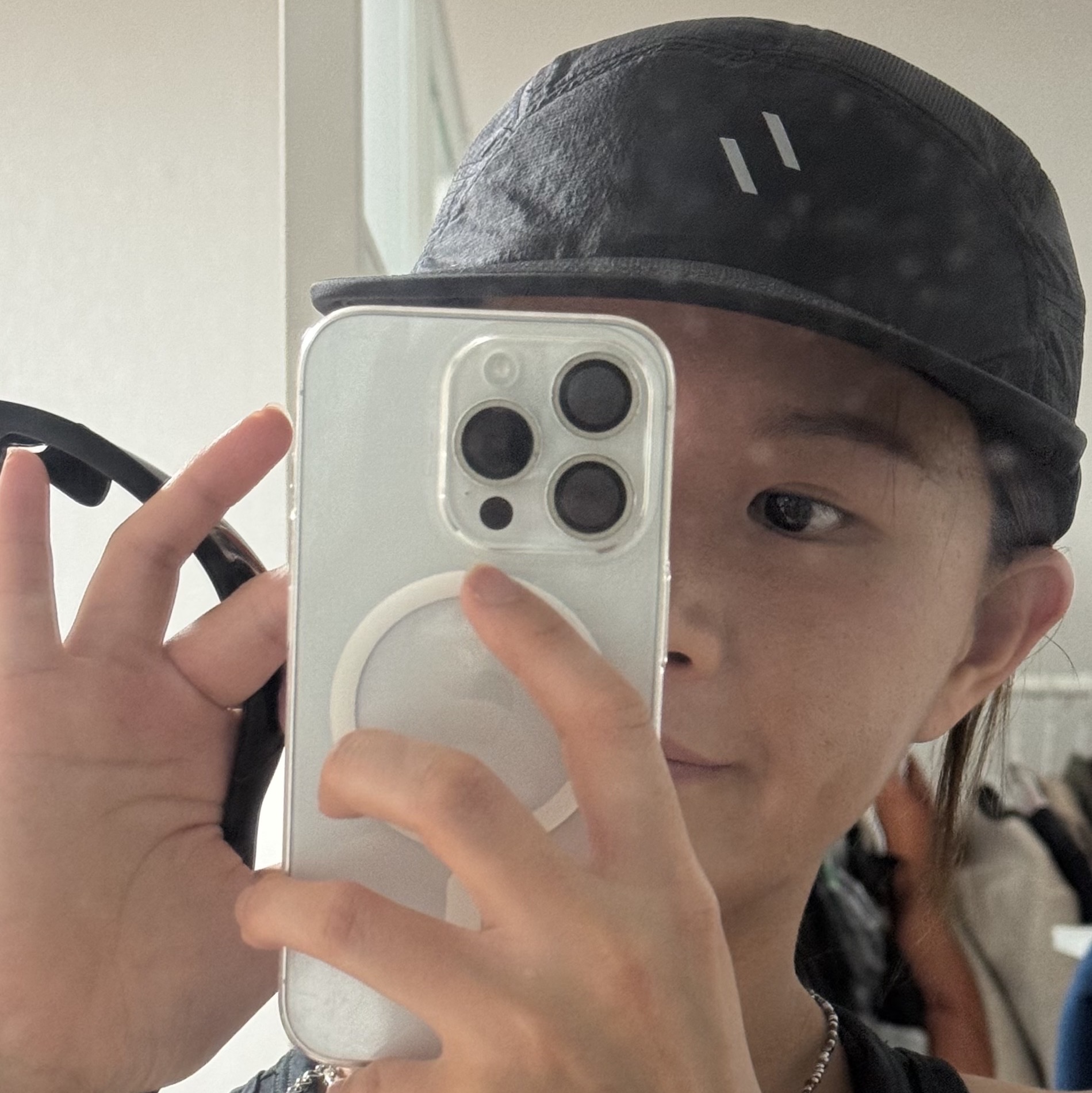 WELTER EXPERIMENT Breevo Lightweight Reflection Cap Black 착용 스타일 - 1