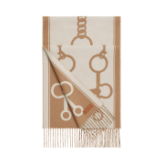Hermes Casaque Mors Muffler Camel Ivoire