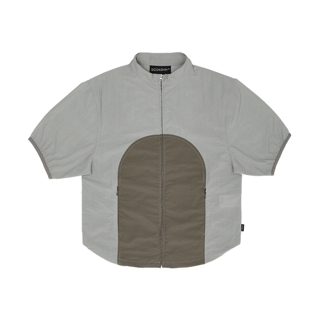 GDS42RUSS01GY GODASHIN Curved Cutting Zip-Up Shirt Gray