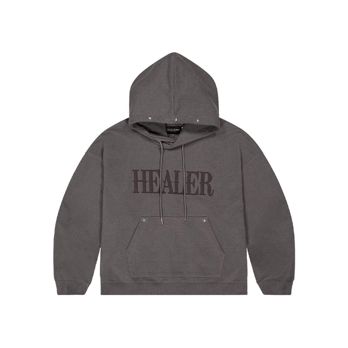 GDS51RUHD03BR0M GODASHIN Healer Pigment Dyeing Hoodie Chocolate