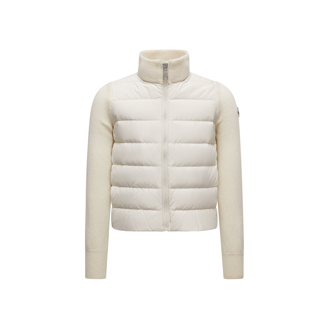 (키즈) 몽클레르 패딩 울 집업 가디건 화이트 - 25FW((Kids) Moncler Padded Wool Zip-Up Cardigan White - 25FW)