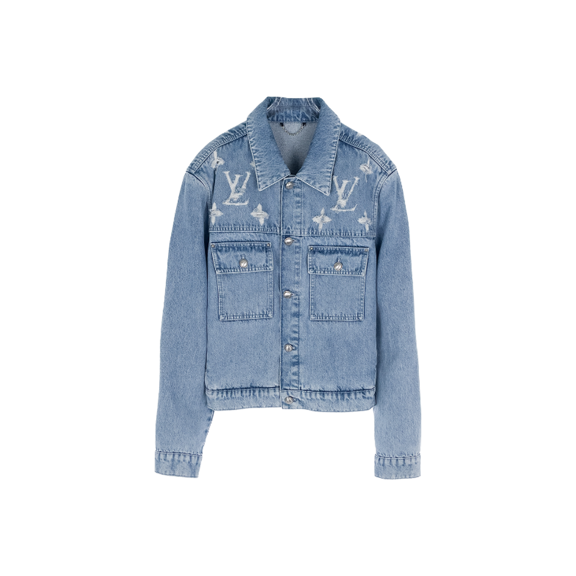 IT7RG7G5NGO4 Louis Vuitton Denim Trucker Jacket Size 46 Light Blue