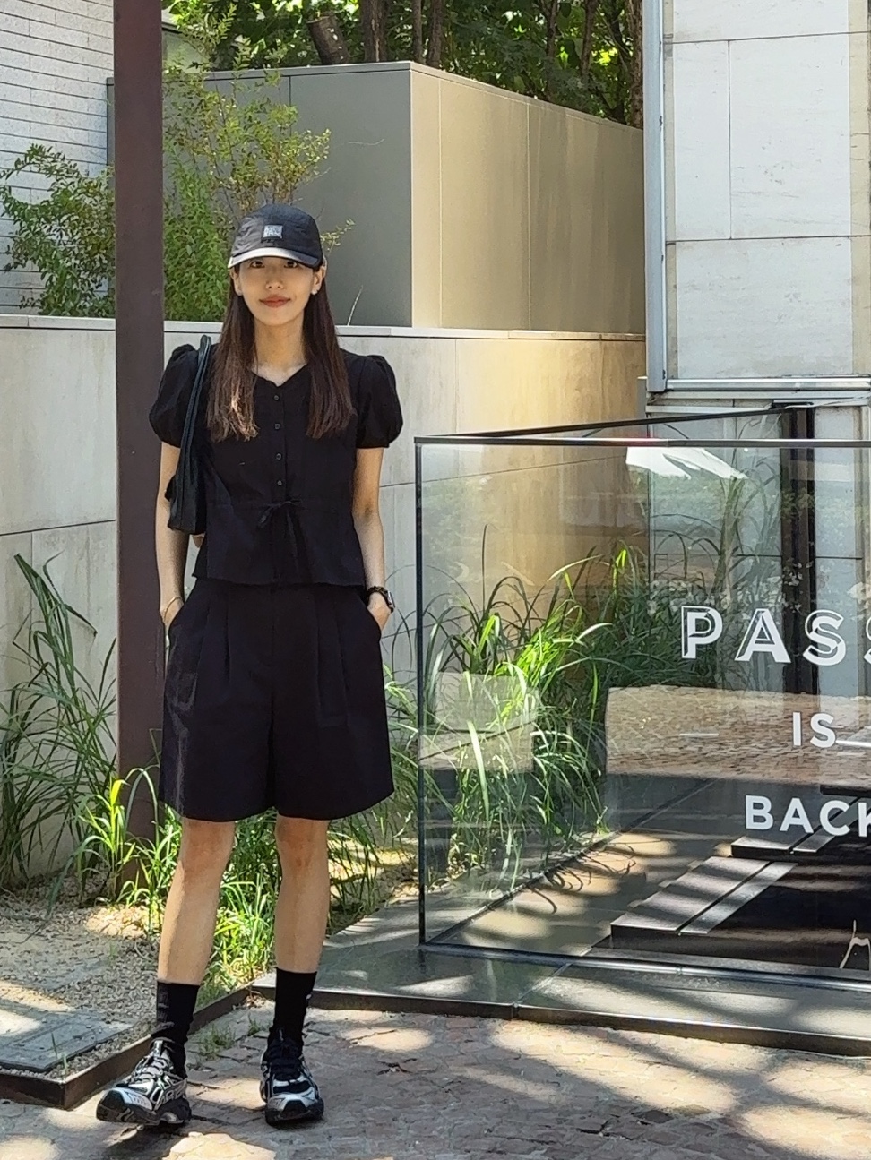 Supreme x Marithe Francois Girbaud Sport Camp Cap Black - 25SS, Asics GT-2160 Breeze Black Pure Silver 착용 스타일 - 1