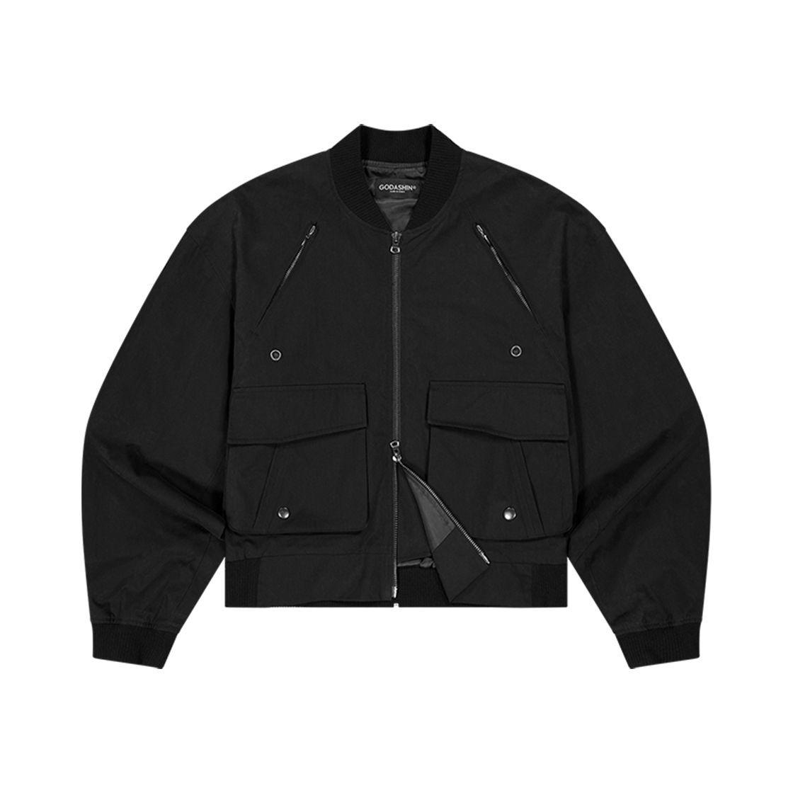 고다신 포켓 크롭 MA-1 점퍼 블랙(GODASHIN Pocket Crop Ma-1 Jumper Black)