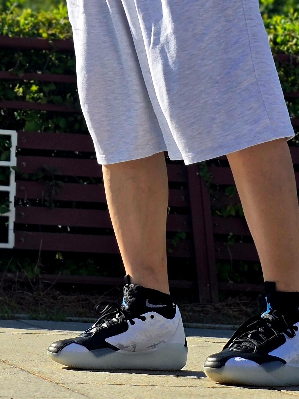 Jordan XXXIX PF White Dark Powder Blue 착용 스타일