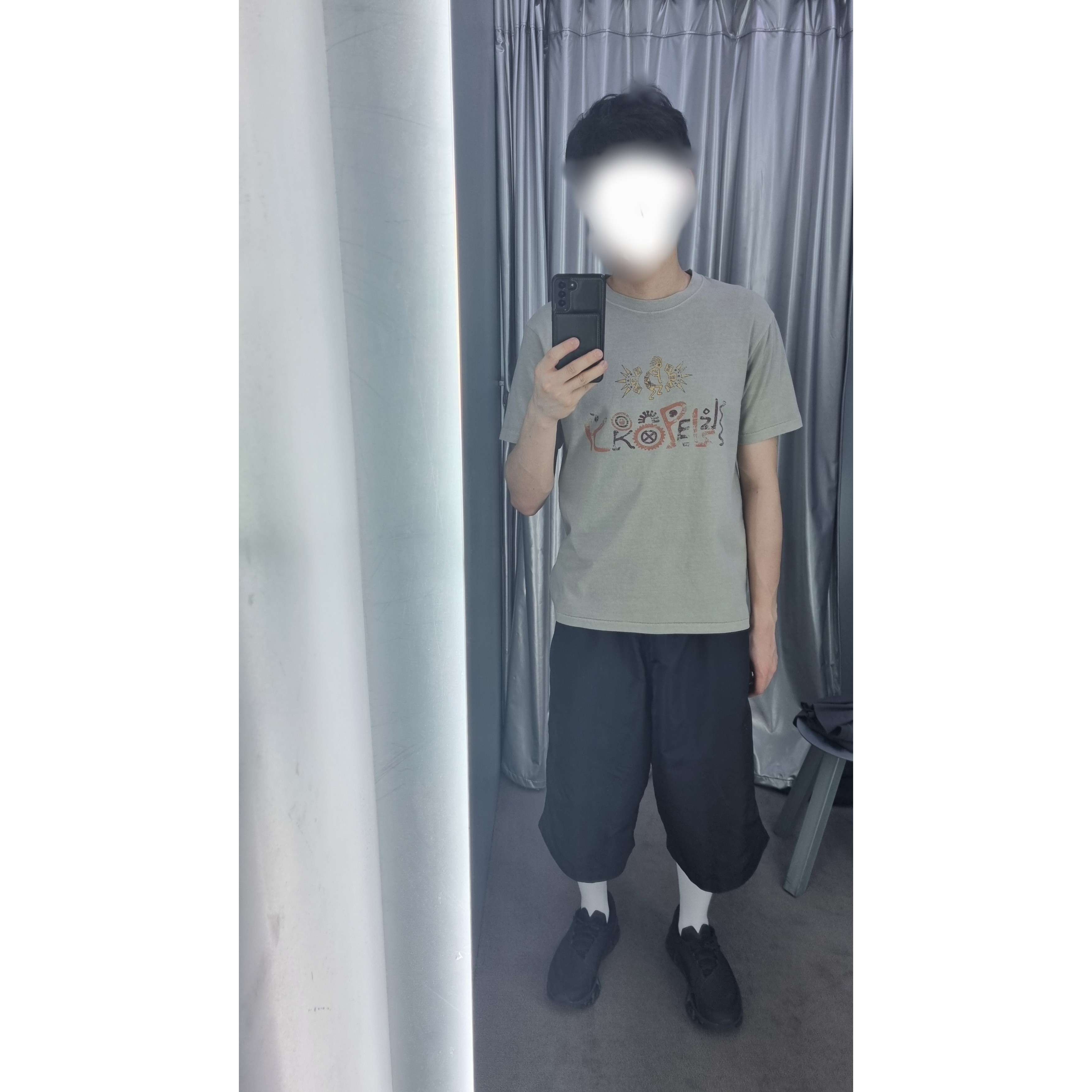 On Running x Post Archive Faction (Paf) Cloudmonster 2 Black Magnet, MJD Re-Nylon Wide Carpenter Bermuda Pants Black 착용 스타일 - 1