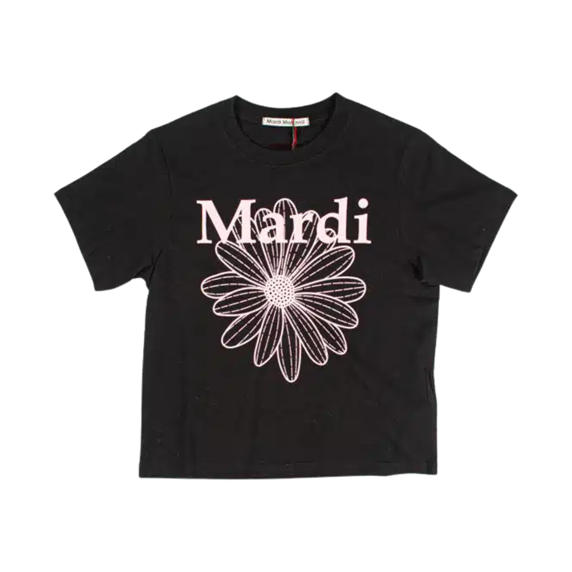 (W) 마르디 메크르디 플라워마르디 슬림 티셔츠 블랙 핑크((W) Mardi Mercredi Flowermardi Slim T-Shirt Black Pink)