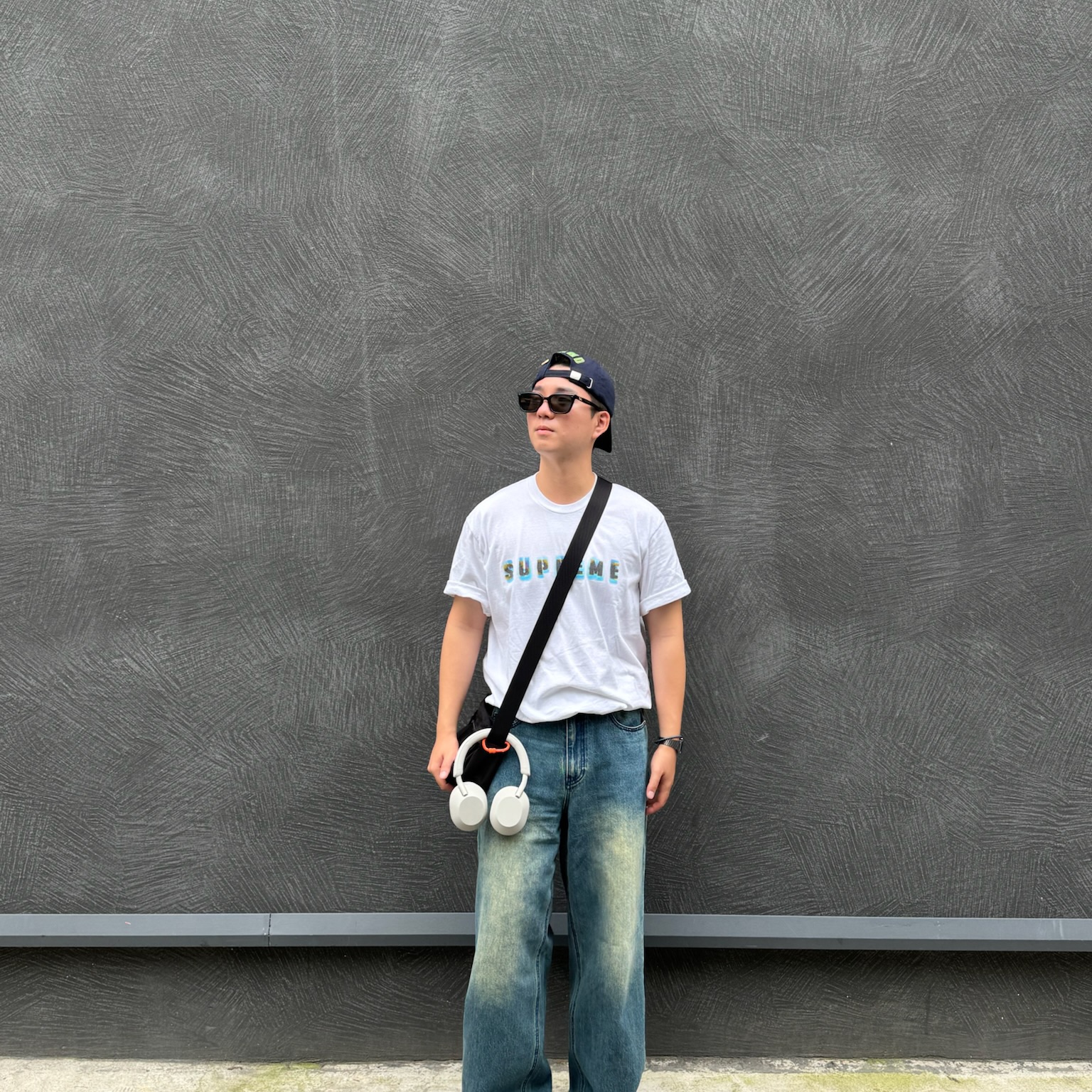 Human Made 6 Panel Cap #2 Navy, Gentle Monster Breezebe 01 Black Gray 착용 스타일 - 1
