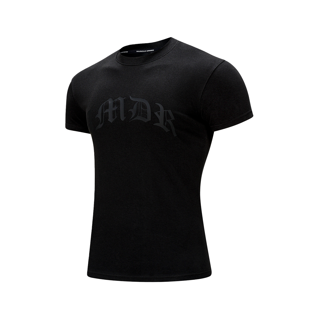 MTHMTSL04-BK Muscle Armed AMDR Gothic Lettering Muscle Fit T-Shirt Black - #3