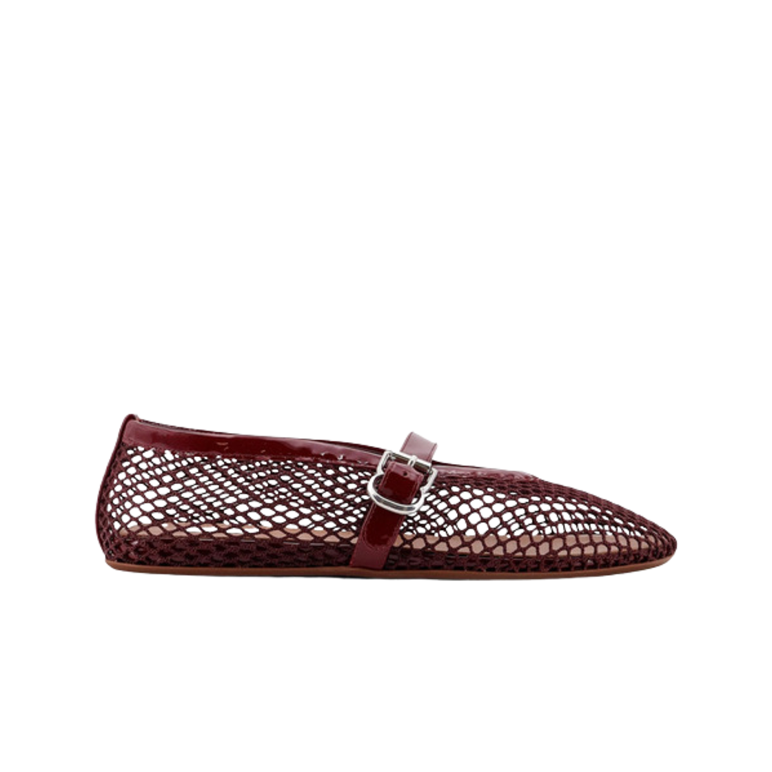 (W) 알라이아 피쉬넷 발레 플랫 레드((W) Alaia Ballet Flats in Fishnet Red)