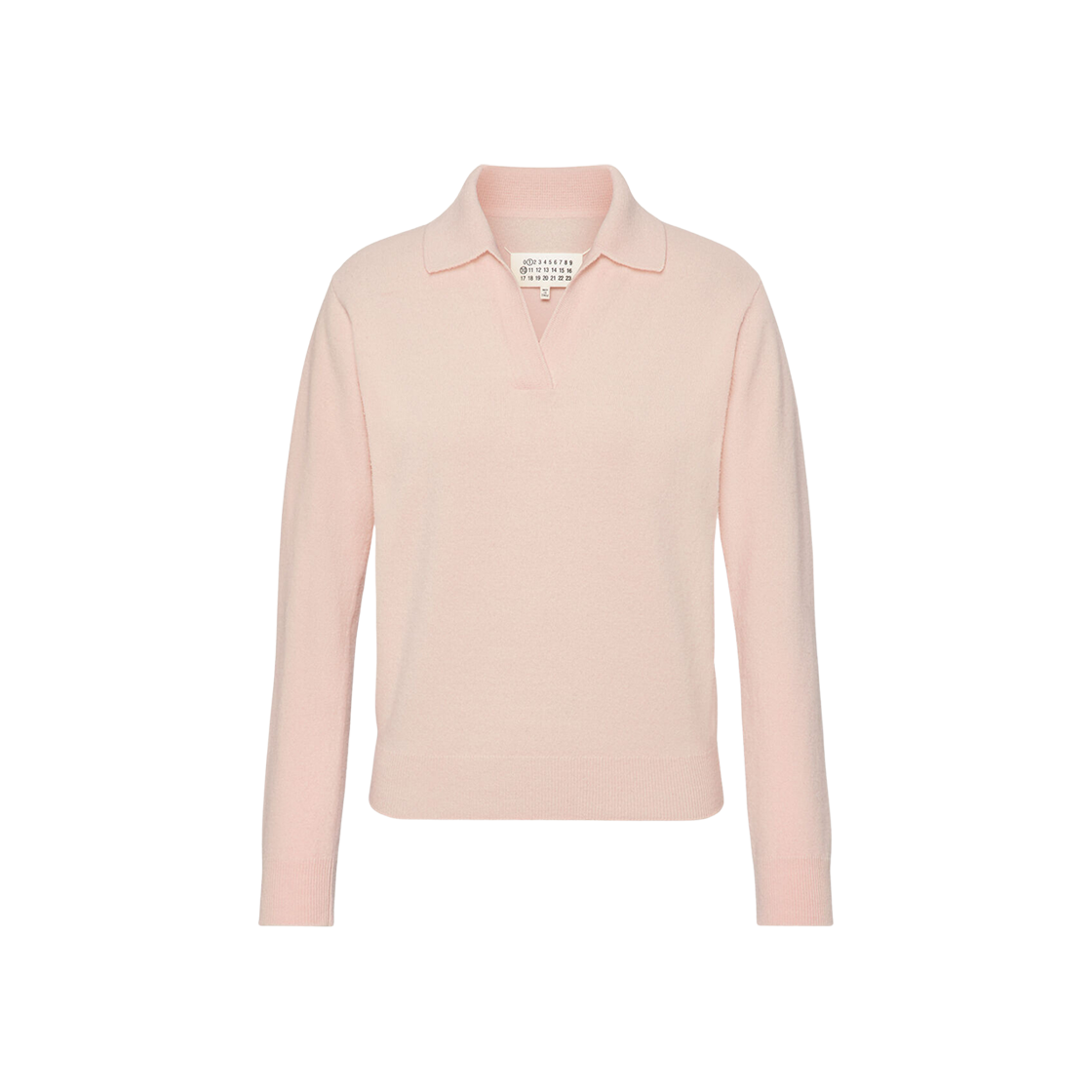S51GL0063M13144216 (W) Maison Margiela Polo Knit Top Pale Pink
