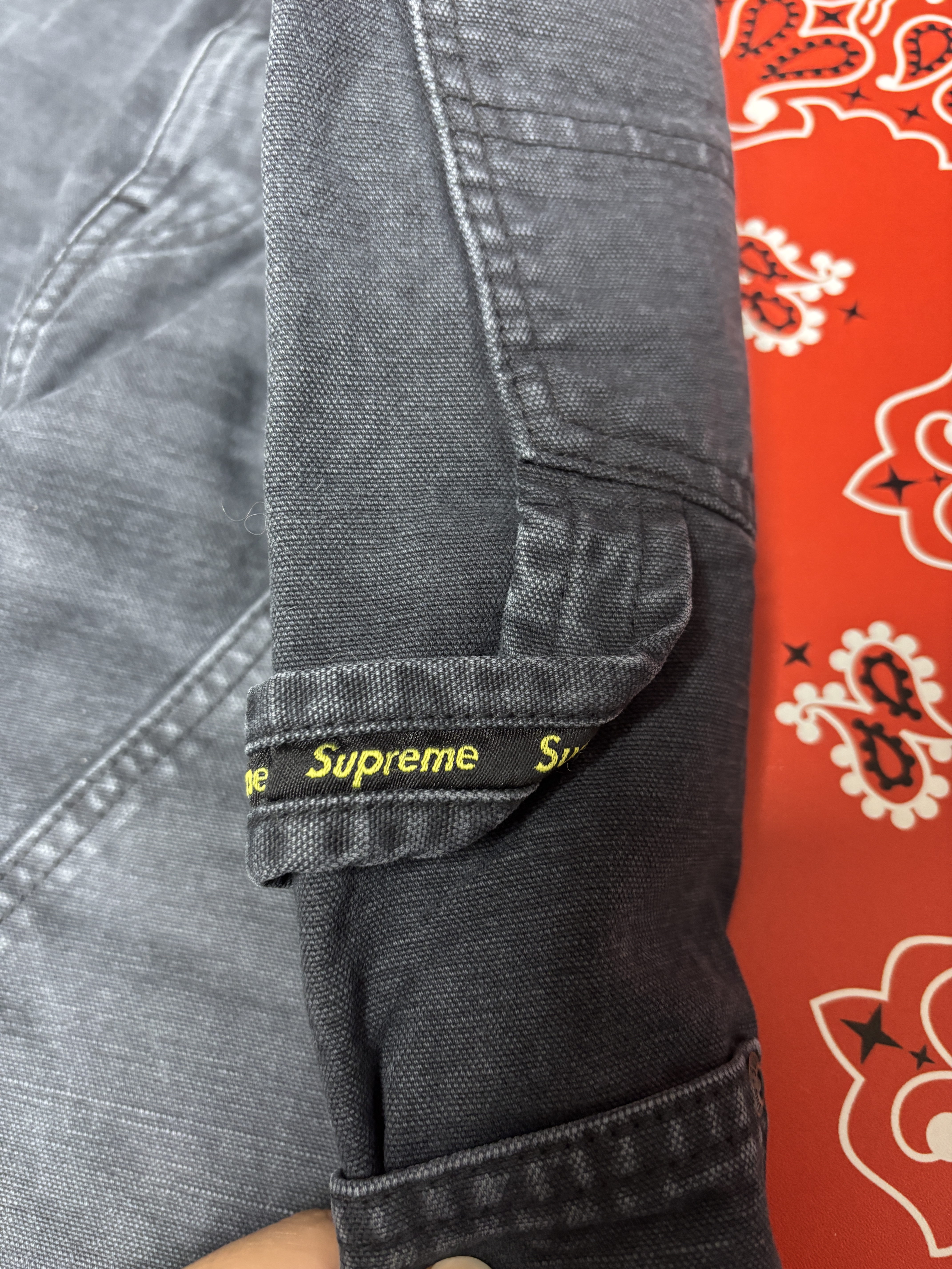 Supreme Worn Double Knee Painter Pants Black - 25SS 착용 스타일 - 3