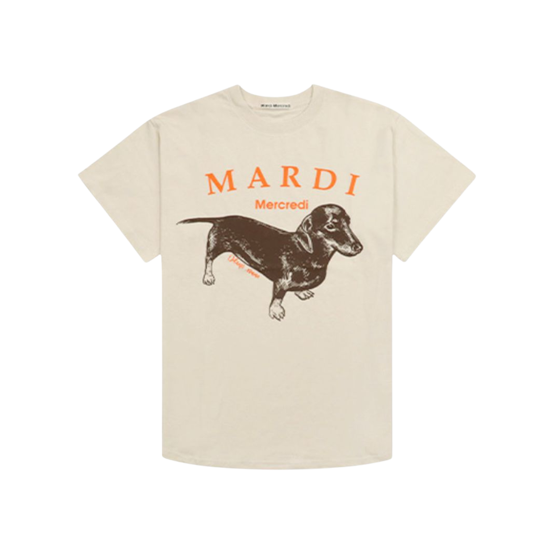 (W) 마르디 메크르디 딴지 티셔츠 라이트 베이지((W) Mardi Mercredi Ddanji T-Shirt Light Beige)