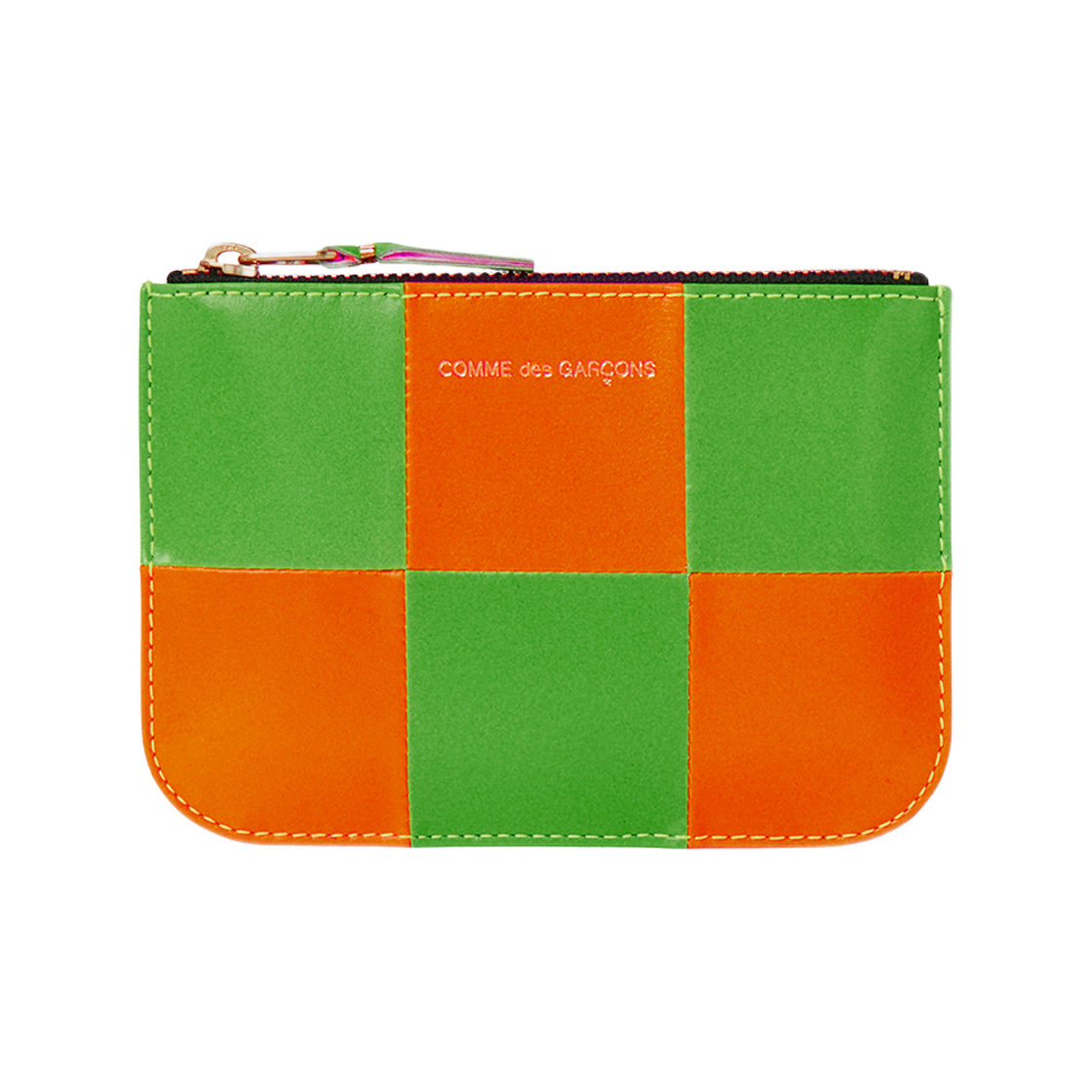 꼼데가르송 플루오 스퀘어 코인 펄스 오렌지(Comme des Garcons Fluo Squares Coin Purse Orange)