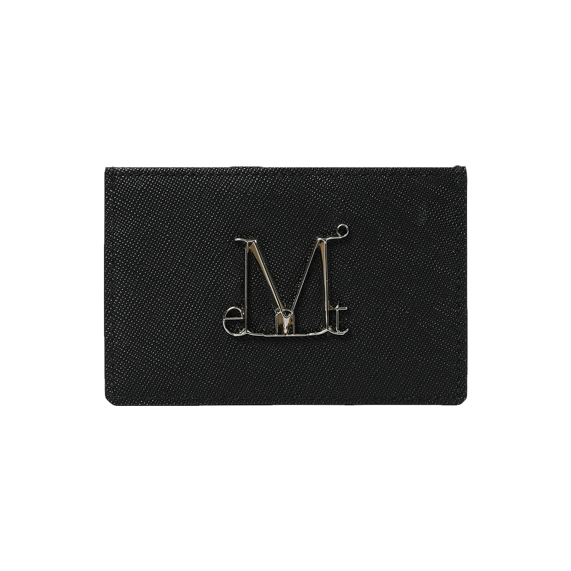 P00000YJ MUCENT Main Symbol Metal Logo Card Wallet Unisex (M Logo) Black