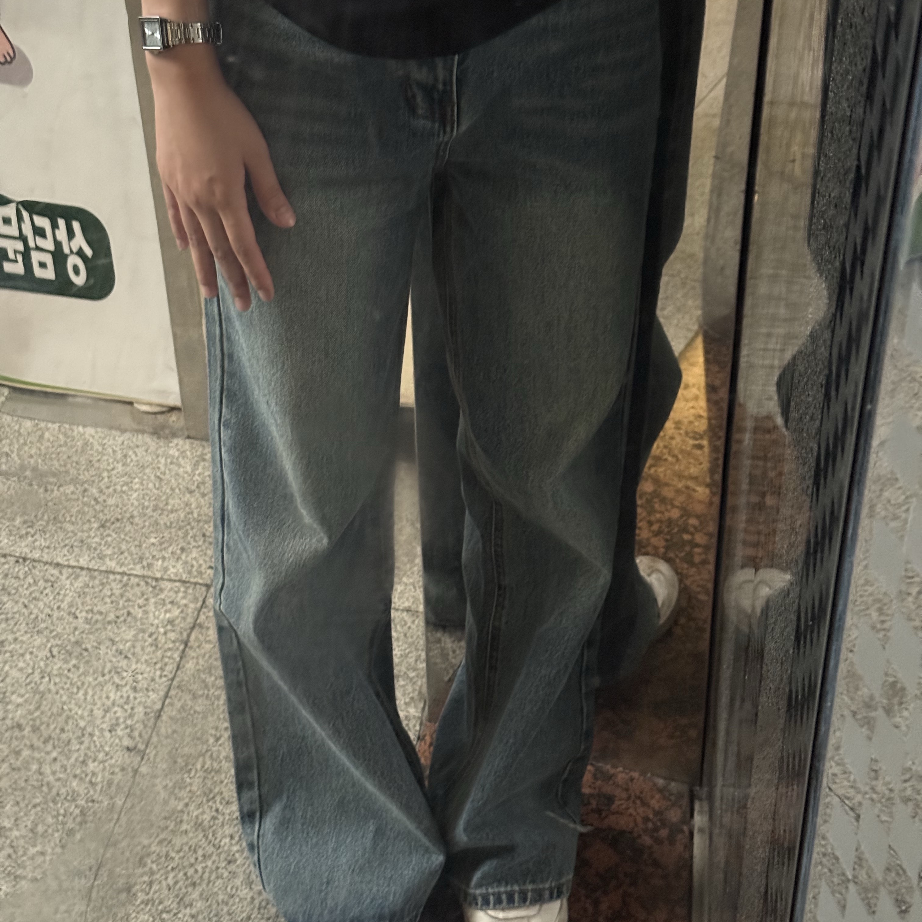 Suade Vintage Bootcut Denim Blue, Casio LTP-V007D-2E 착용 스타일
