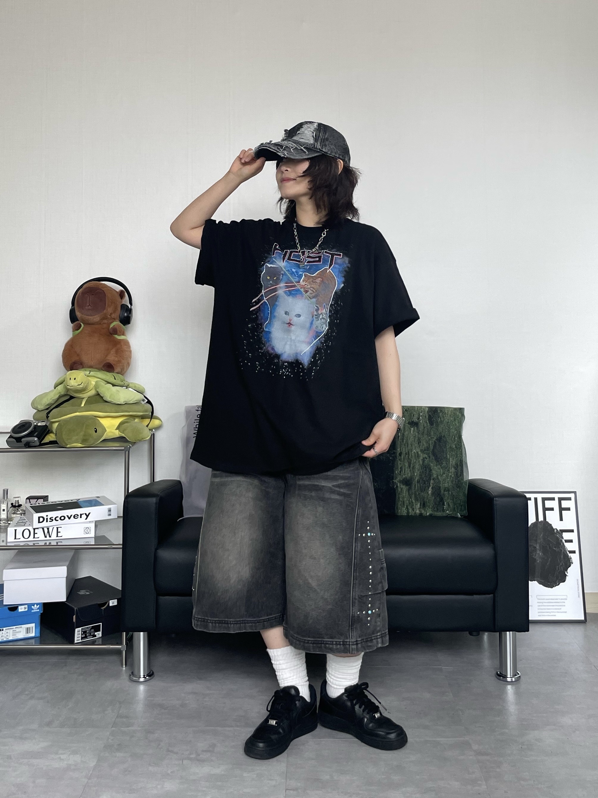 (W) Keen Jasper Rocks SP Sneakers Beige, (W) Nike Air Force 1 '07 Low Triple Black 착용 스타일 - 5